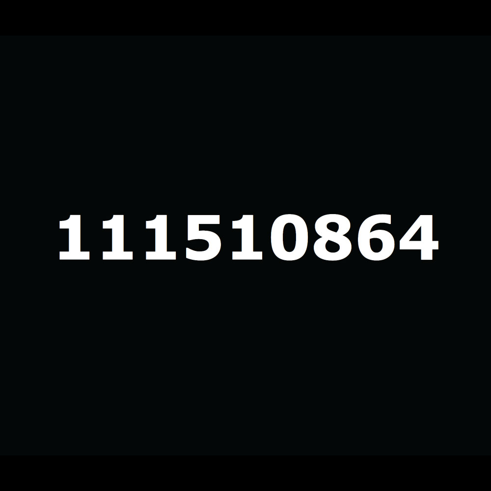 White numbers in a single line on a black background.