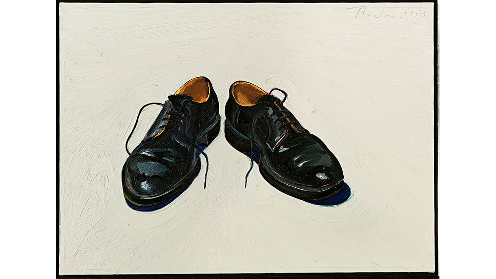 Wayne Thiebaud, Shoes (Black Shoes), 1963, oil on canvas.