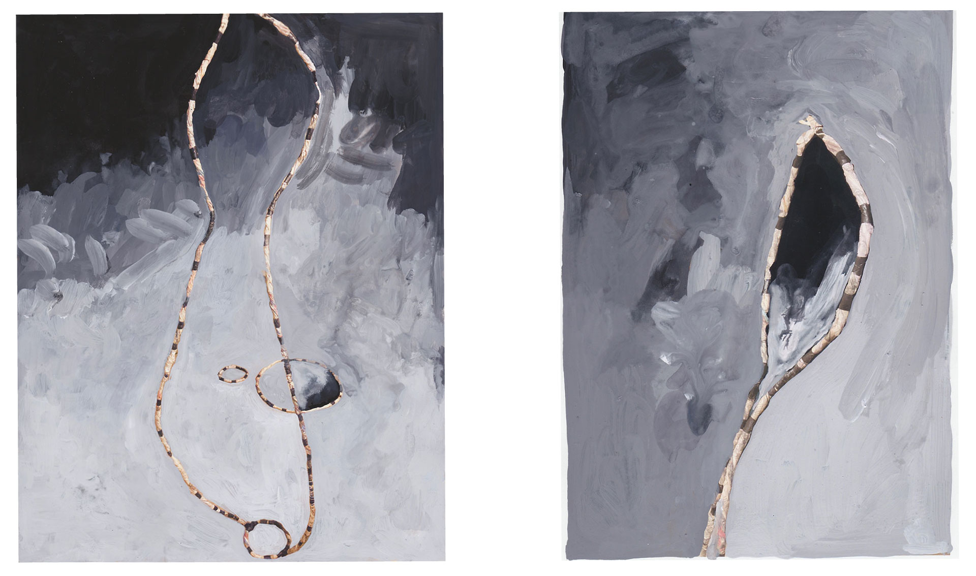 Two abstract paintings from Mimi McMillan.