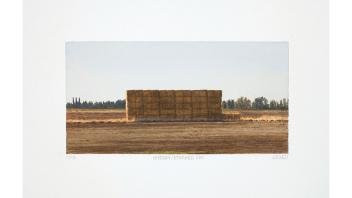Julie Bozzi, Morning/Stacked Hay, 2014. Gouache on paper, 8 x 11 in. (20.3 x 27.9 cm). Courtesy of the artist and Talley Dunn Gallery. © Julie Bozzi. Photo: Cleber Bonato.