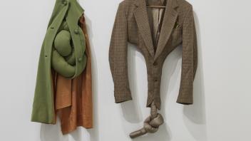 Entryway, 2021 (Green Cashmere and Brown Tweed)
