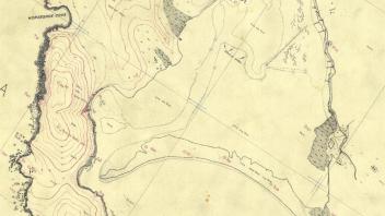 Bodega Bay Map: 1930s survey map of Bodega Bay in which seagrass beds are illustrated along water/land boundaries as well as indications of noticeable “sand and mud” (tidal flats) in the middle of the harbor during low tides.