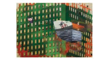 Christopher Brown, Twice Over, 2017. Oil on linen on panel, 80 x 110 in. (203.2 x 279.4 cm). Courtesy of the artist and Berggruen Gallery. © Christopher Brown.