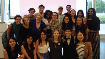 Visitor Services students in a group shot inside the museum.