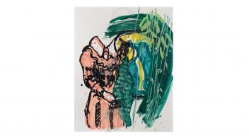 Abstract painting 'Green Encounter' by Ann Harold Taylor.