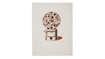 Print of a gumball machine by Wayne Thiebaud
