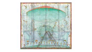 Clay Vorhes, Trapeze Canopy, 2020. Oil on canvas, 60 x 66 5/8 in. (152.4 x 169.2 cm). Courtesy Gernsbacher Family Collection, Dallas. © Clay Vorhes.