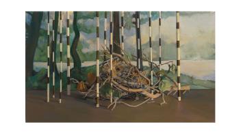 Painting called 'Bird's Nest' by Patricia Wall.