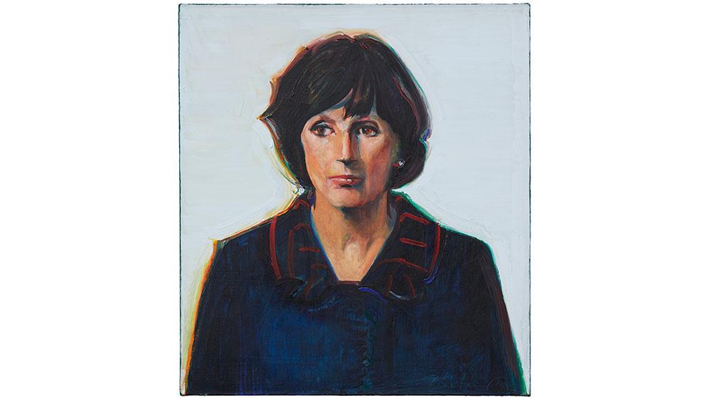 Wayne Thiebaud, Betty Jean, 1985. Oil on canvas, 20 x 18 in. (50.8 x 45.7 cm). Courtesy of the Wayne Thiebaud Foundation. © 2020 Wayne Thiebaud / Licensed by VAGA at Artists Rights Society (ARS), NY.