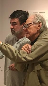 Clay Vorhes and Wayne Thiebaud viewing art at the Dallas Museum of Art, 2018. Courtesy of Clay Vorhes.