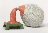 Ceramic piece called 'Heavy Head' by Kathy Butterly.