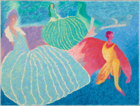 Painting by Irving Marcus, 'Dance of the Snails'.