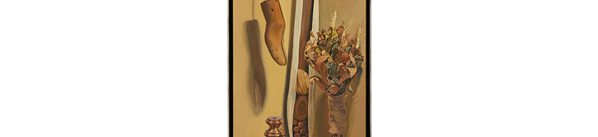 Patricia Wall, Natura Morta, 2020. Oil on linen, 42 x 20 in. (106.7 x 50.8 cm). Courtesy of the artist. © Patricia Wall. Photo: Cleber Bonato.