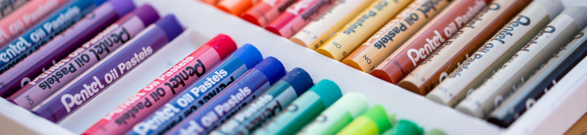 Oil pastels in a box.