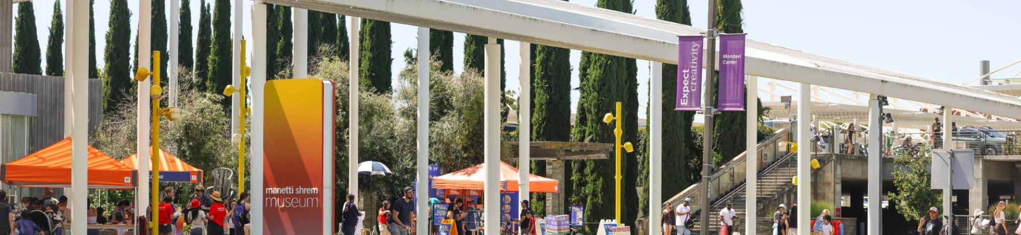 People on the plaza during Picnic Day.