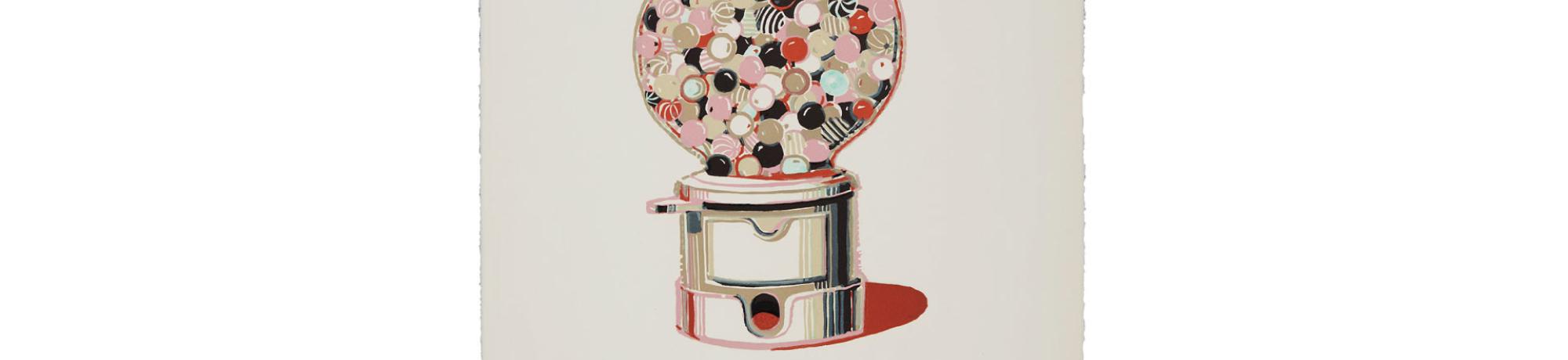 Print of a gumball machine by Wayne Thiebaud