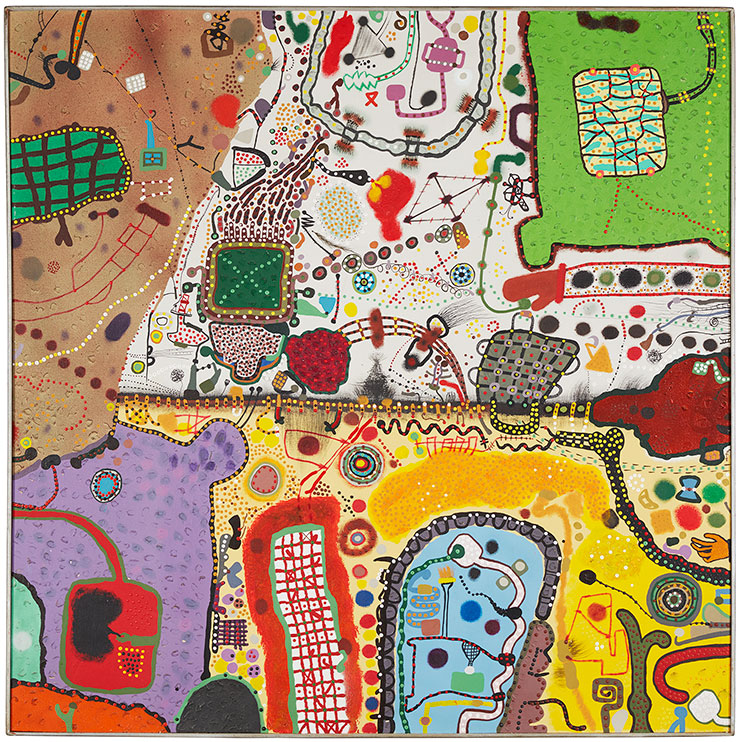 Photo of Roy De Forest painting, The Problem of James R.