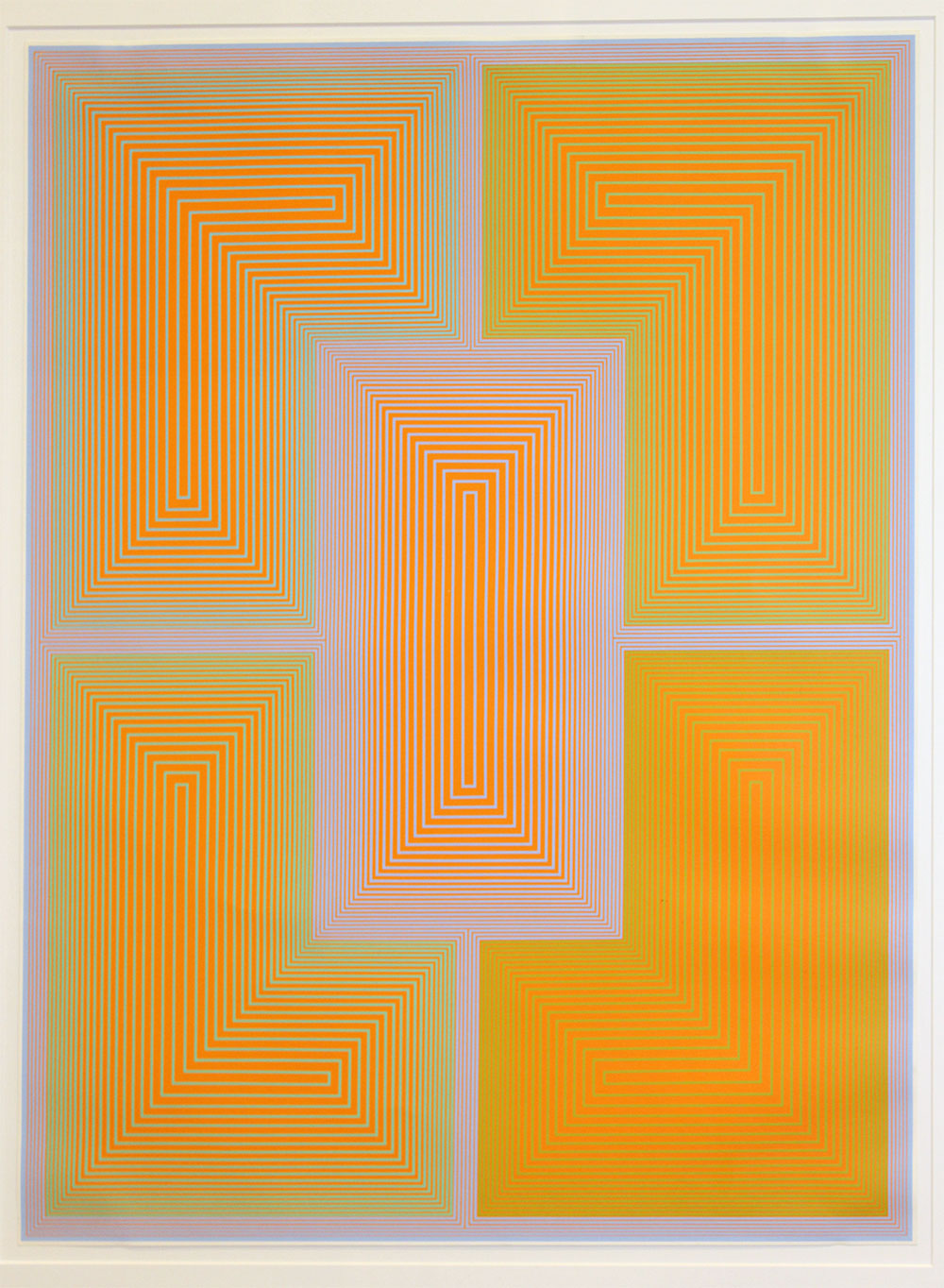 Orange optical illusion painting.